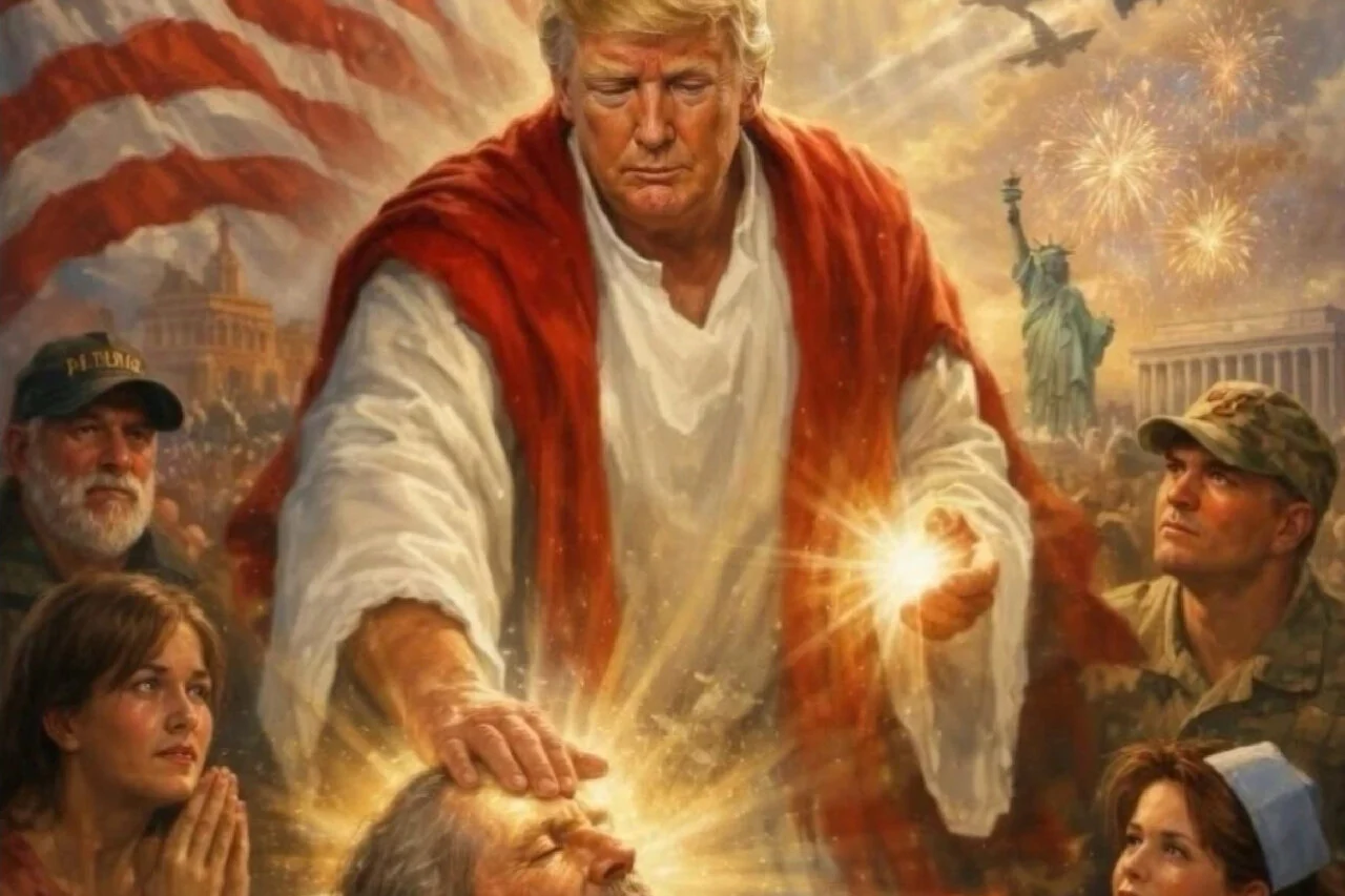La imagen de Trump como Jesucristo enciende la polémica entre sus seguidores La imagen de Trump como Jesucristo enciende la polémica entre sus seguidores