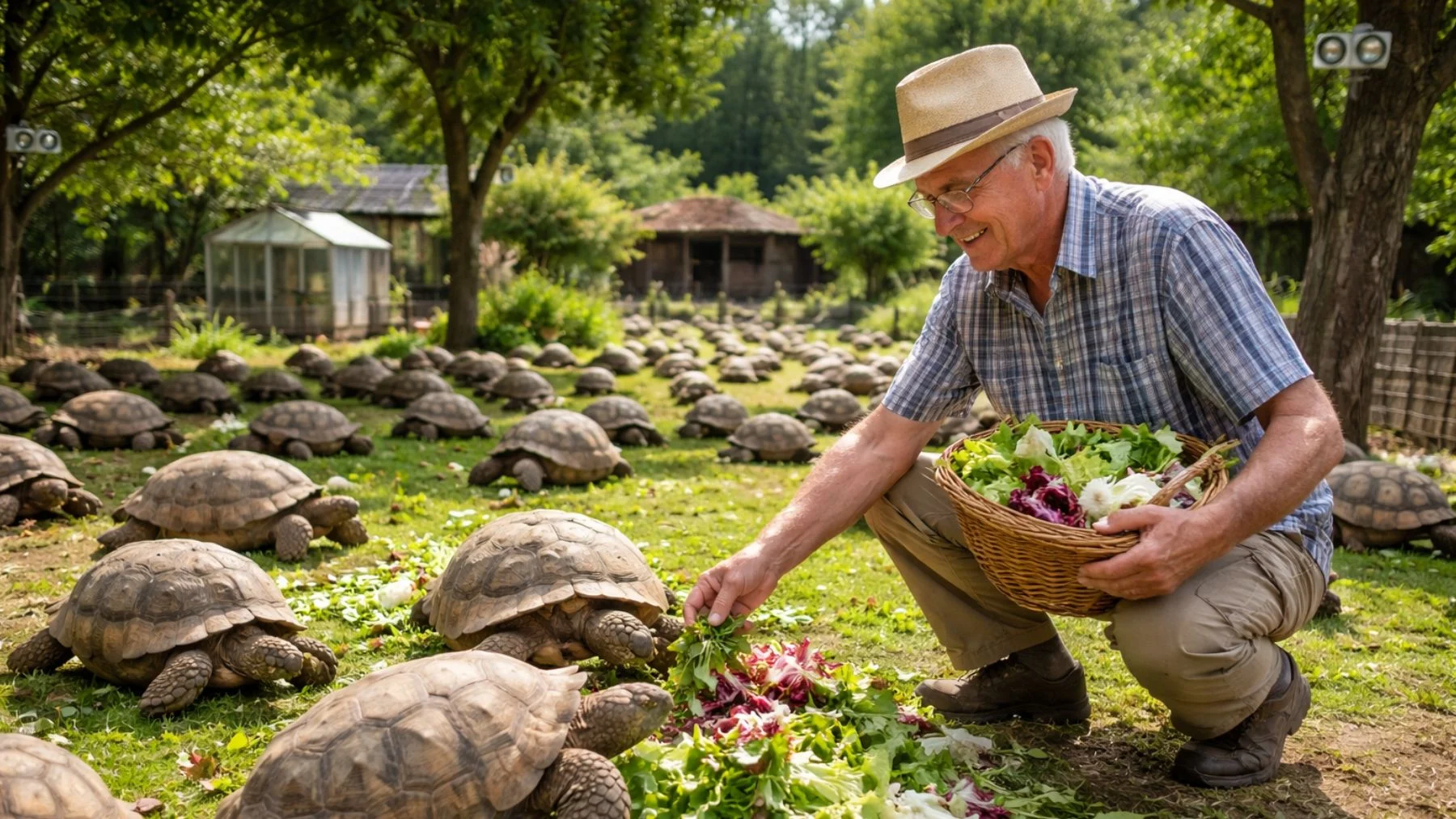 un jubilado italiano cuida 400 tortugas en su jardín y gasta 70 kilos de lechuga a la semana un jubilado italiano cuida 400 tortugas en su jardín y gasta 70 kilos de lechuga a la semana