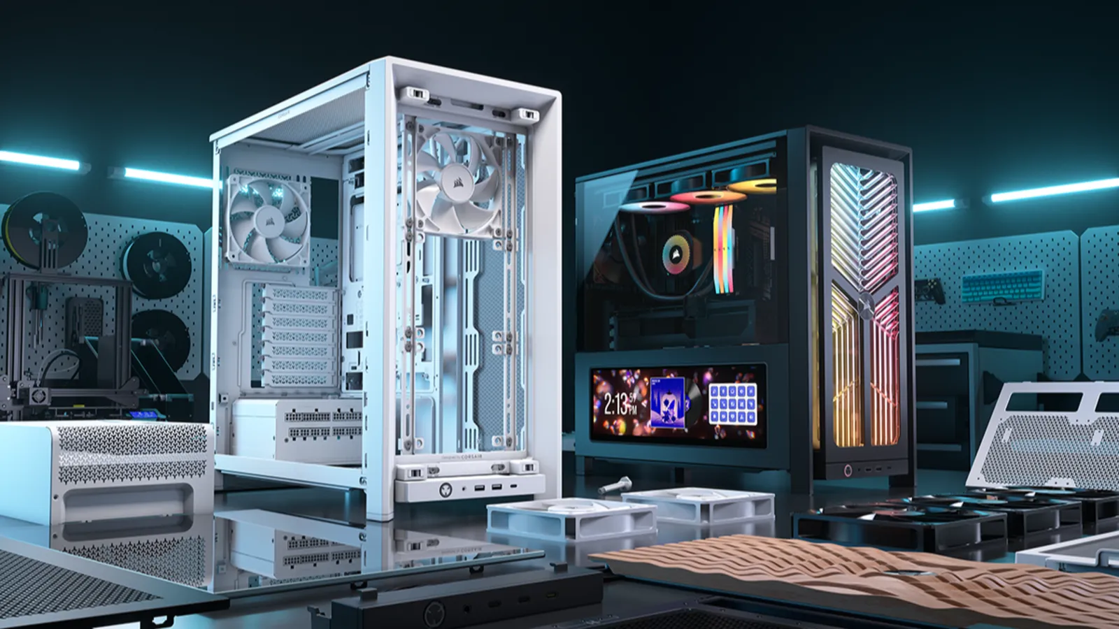 corsair lanza dos torres con estilo gaming y madera, la nueva serie frame corsair lanza dos torres con estilo gaming y madera, la nueva serie frame