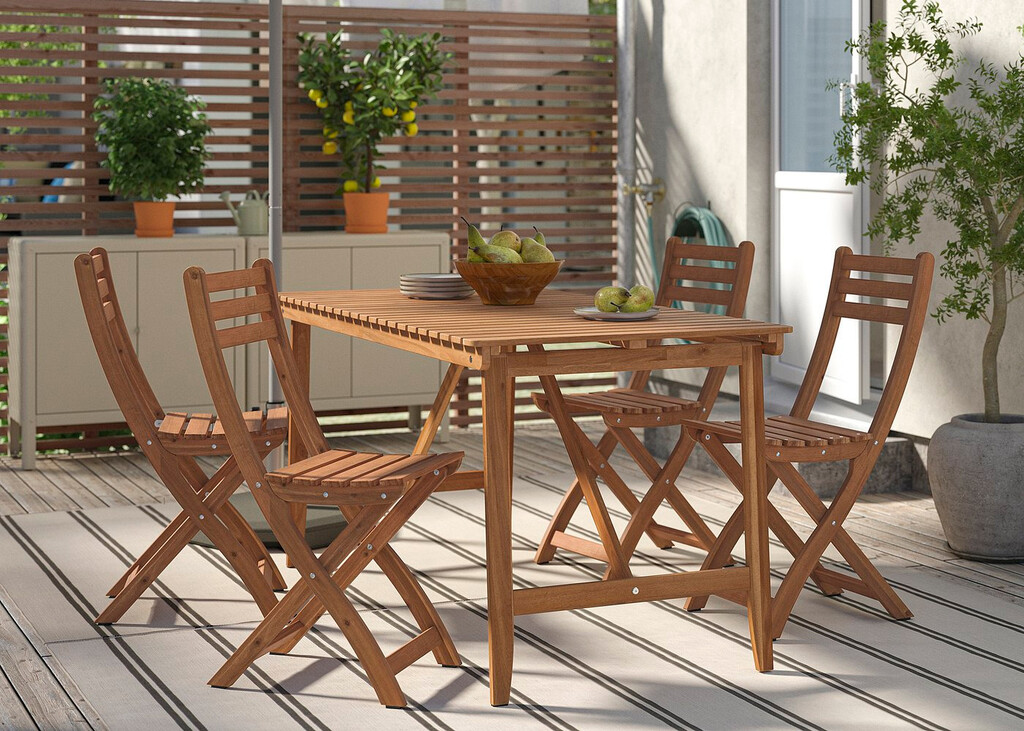 Ikea ofrece un conjunto de sillas y mesa plegables de madera de acacia ideal para terrazas pequeñas a un precio más bajo Ikea ofrece un conjunto de sillas y mesa plegables de madera de acacia ideal para terrazas pequeñas a un precio más bajo