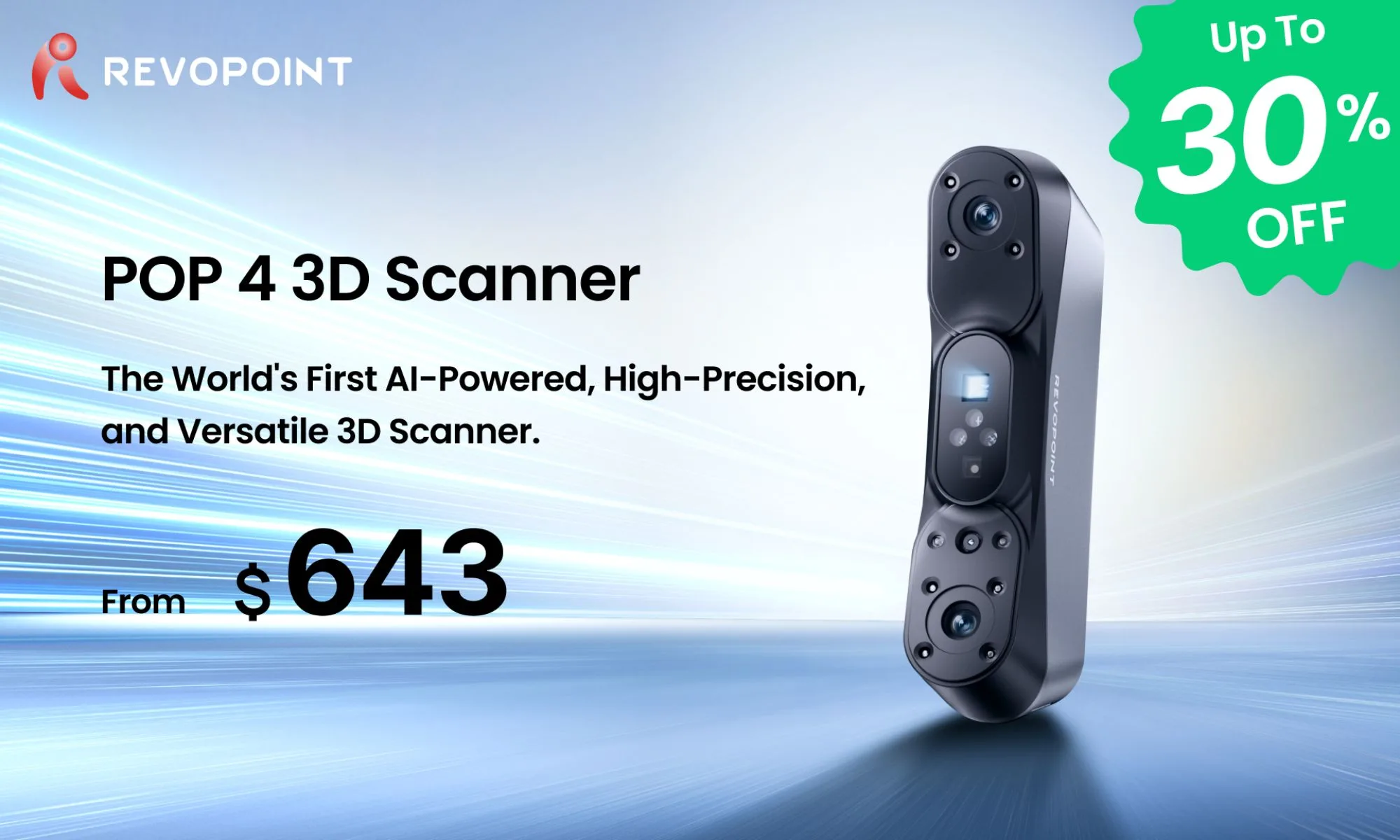 Llega el escáner 3D con IA más avanzado: Revopoint POP 4 Llega el escáner 3D con IA más avanzado: Revopoint POP 4