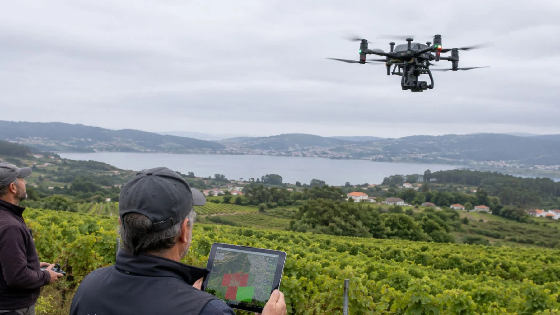Agricultores gallegos usan drones con IA para detectar plagas en viñedos y reducir trabajo manual Agricultores gallegos usan drones con IA para detectar plagas en viñedos y reducir trabajo manual