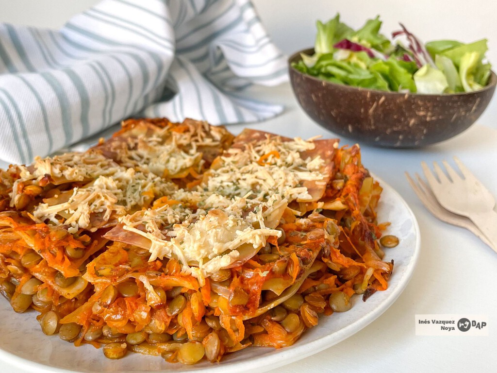 Lasaña de lentejas, una deliciosa opción sin carne Lasaña de lentejas, una deliciosa opción sin carne