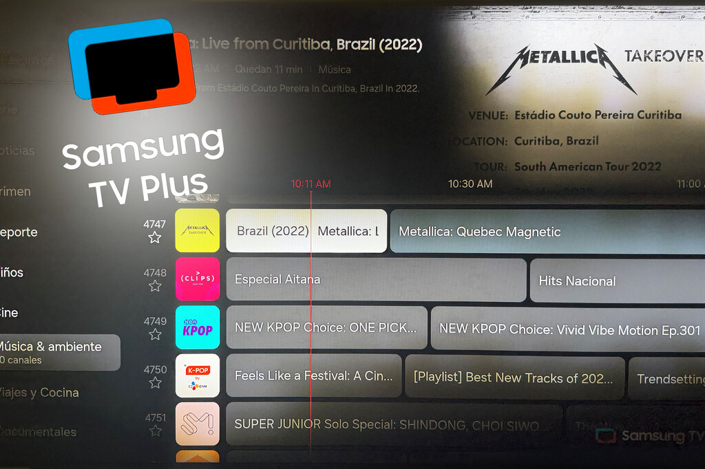 descubre los nuevos canales gratis de Samsung TV Plus: metallica y vibes descubre los nuevos canales gratis de Samsung TV Plus: metallica y vibes