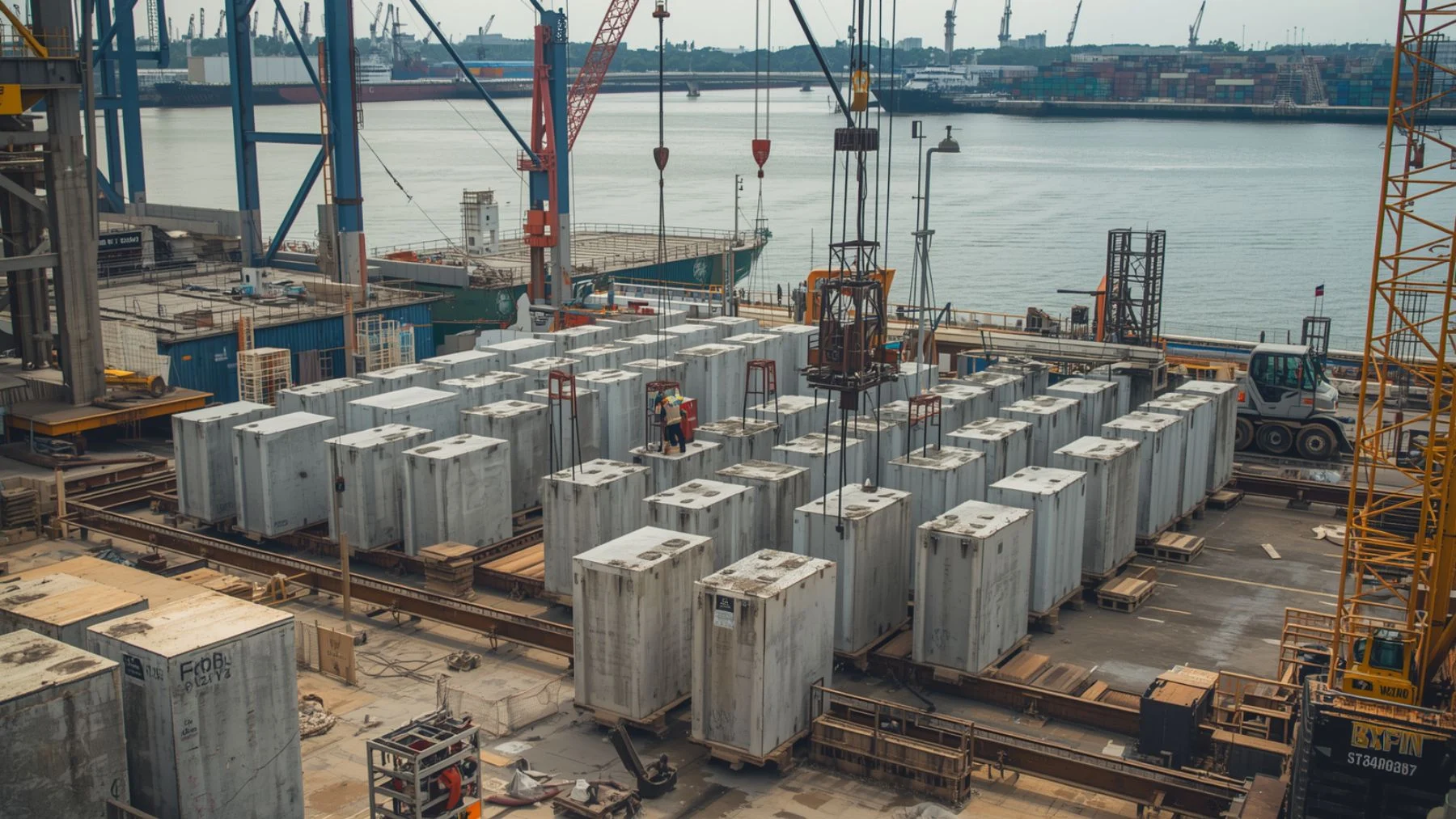 Singapur construye una muralla marítima colosal con 227 bloques de hormigón Singapur construye una muralla marítima colosal con 227 bloques de hormigón