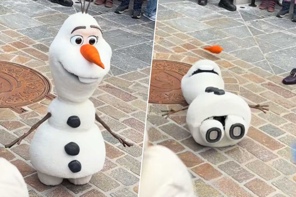 Olaf se descompone en Disneyland París y causa risa entre familias Olaf se descompone en Disneyland París y causa risa entre familias