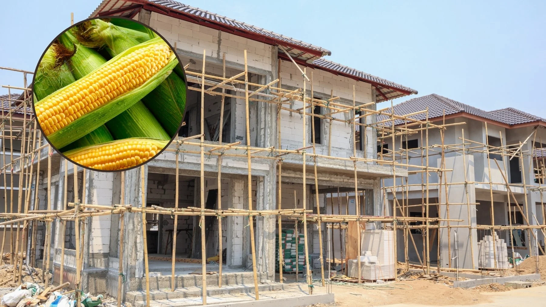 concreto de maíz que reduce la huella de carbono en 70% concreto de maíz que reduce la huella de carbono en 70%