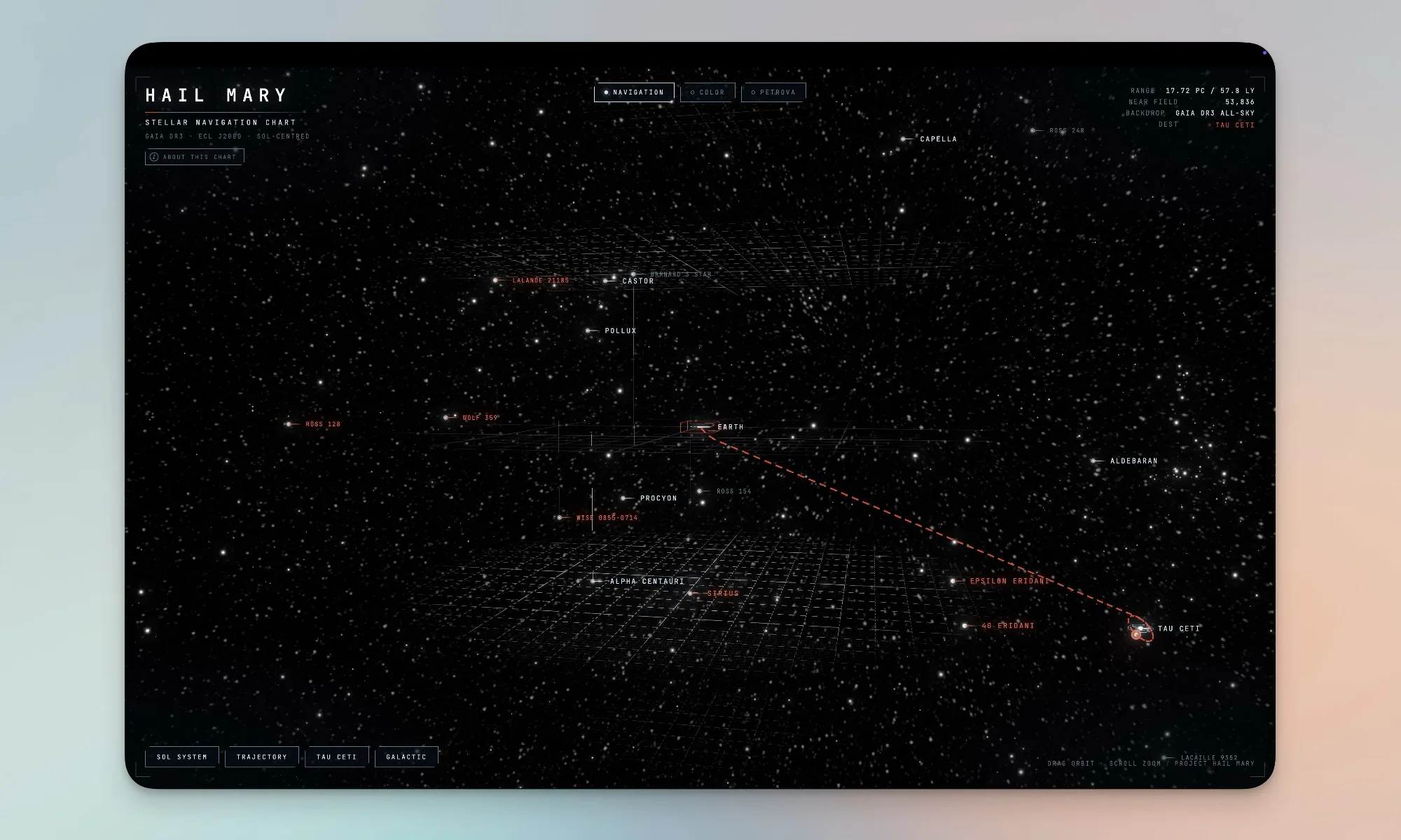 Un desarrollador crea un mapa de estrellas de Project Hail Mary con datos reales Un desarrollador crea un mapa de estrellas de Project Hail Mary con datos reales