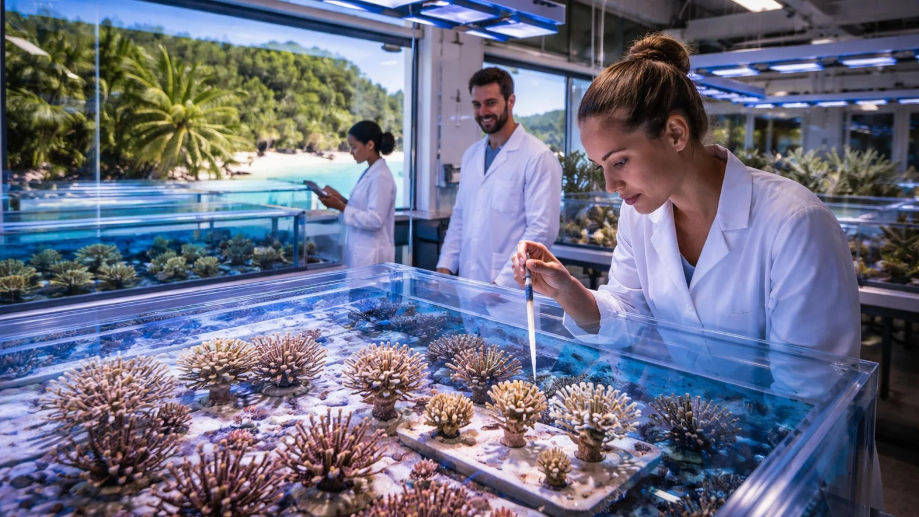 Un laboratorio en Seychelles logra reproducir corales en tierra firme por primera vez Un laboratorio en Seychelles logra reproducir corales en tierra firme por primera vez