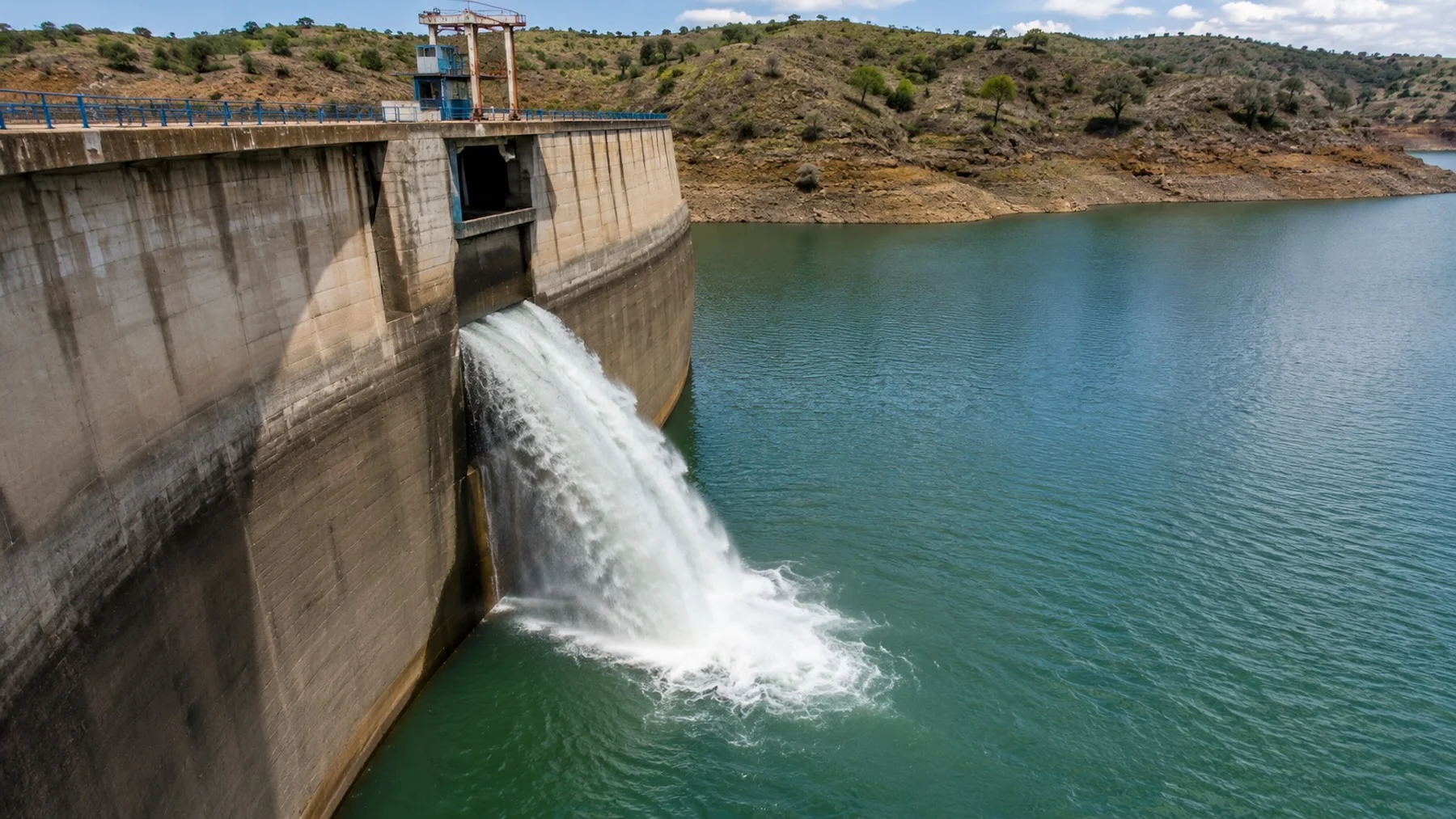 Un embalse en Extremadura lleva un mes aliviando agua sin parar Un embalse en Extremadura lleva un mes aliviando agua sin parar