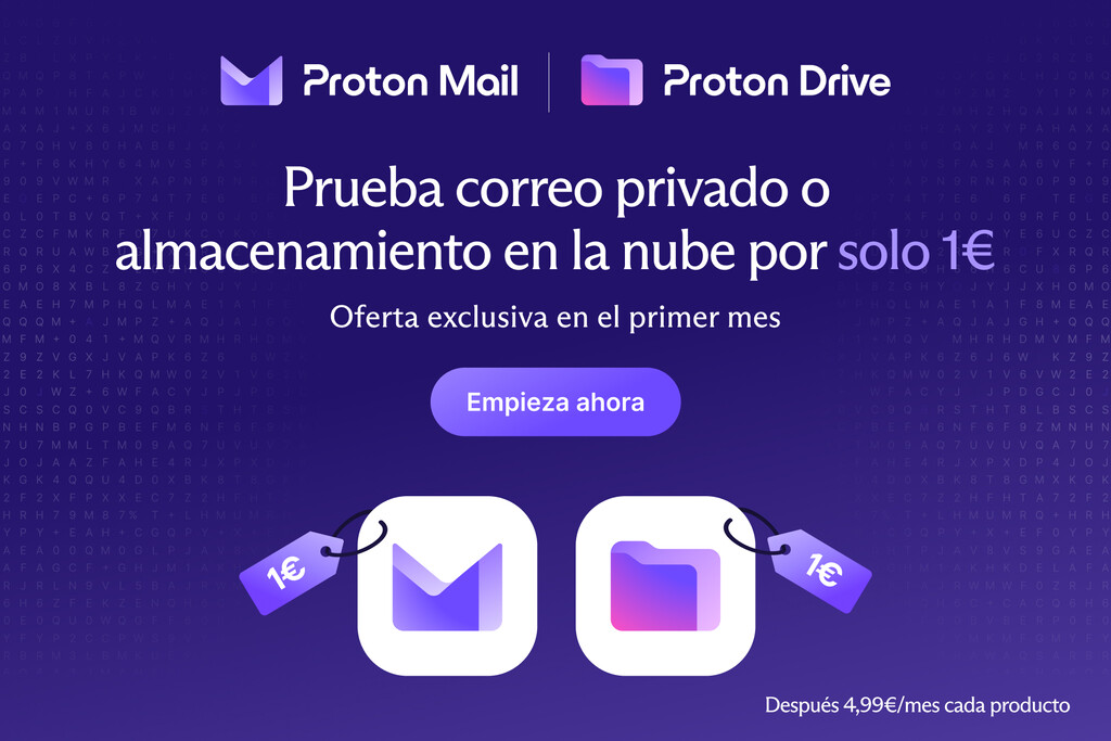 Descubre Proton, la alternativa europea a Gmail y Google Drive con un mes de prueba por 1 euro Descubre Proton, la alternativa europea a Gmail y Google Drive con un mes de prueba por 1 euro
