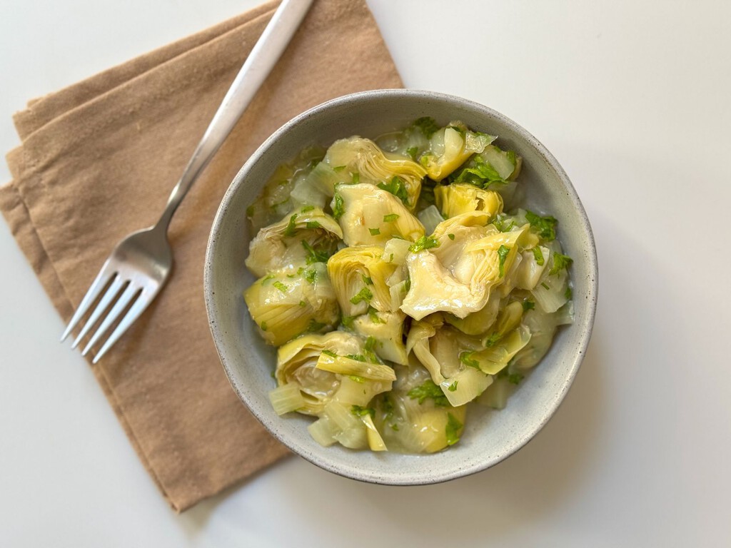 alcachofas a la montillana, receta fácil para vegetarianos alcachofas a la montillana, receta fácil para vegetarianos