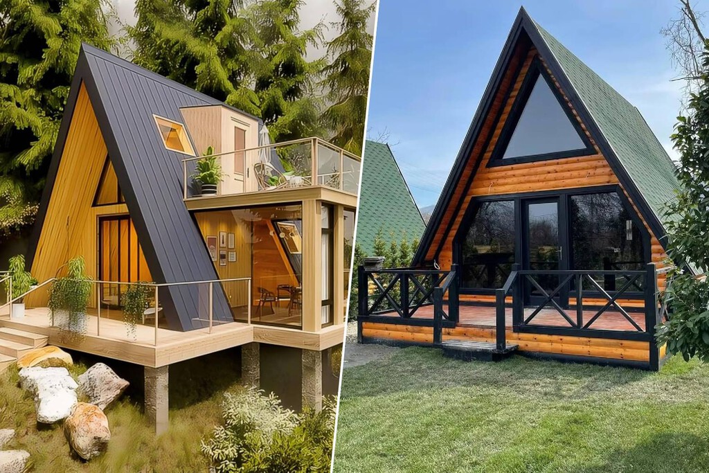 casa prefabricada triangular por menos de 17.000 € que está volando title=